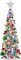 Pop Up Christmas Tree with Lights & 25 Balls (Silver) 15"D x 15"W x 36"H